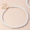 Plastic Imitation Pearl Round Beaded Necklaces for Women WGF0340-02-1