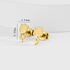 304 Stainless Steel Stud Earrings for Women WG63727-01-3