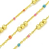 Brass Enamel Round Beaded Link Chain CHC-G022-07G-17-1