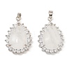 Natural Quartz Crystal & Rhinestone Pendants G-K338-31P-13-1