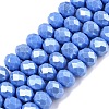 Electroplate Glass Beads Strands EGLA-A044-P8mm-B17-1