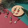 Christmas Alloy Enamel & Resin Pendant Decorations HJEW-JM01136-S-1