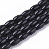 Natural Black Stone Beads Strands G-S364-042-1