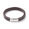 Leather Braided Cord Bracelets BJEW-E345-15C-P-1