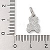 304 Stainless Steel Pave Natural White Shell Bear Charms with Jump Ring STAS-B075-01P-02-3