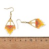 Glass Beads Braided Dangle Earrings EJEW-MZ00786-02-5