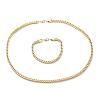 Ion Plating(IP) 304 Stainless Steel Wheat Chain Bracelets & Necklaces Jewelry Sets SJEW-B019-04C-G-2