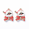 Golden Plated Alloy Enamel Pendants ENAM-D040-C06-G-1