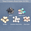 Unicraftale 50Pcs 5 Colors PVD Vacuum Plating 304 Stainless Steel Charms STAS-UN0021-66-5