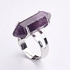 Natural Amethyst Finger Rings RJEW-P120-A07-2