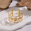 304 Stainless Steel Cuff Statement Bangles BJEW-Z161-03G-1
