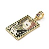 Brass Micro Pave Cubic Zirconia Pendants with Enamel KK-H458-04G-05-2