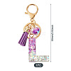 Alloy Resin Heart Keychains KEYC-TADJ0002-01G-L-3