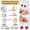SUNNYCLUE 60Pcs 2 Colors 201 Stainless Steel Stud Earring Findings with Hole DIY-SC0023-54-2