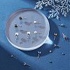 90Pcs 3 Size 304 Stainless Steel Post Stud Earring Settings STAS-SC0004-85-4