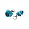 Faceted Transparent Glass Charms GLAA-T024-04D-3