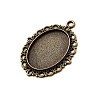 Zinc Alloy Pendant Settings for Cabochon & Rhinestone PALLOY-A15257-AB-FF-2