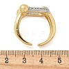 Brass Micro Pave Clear Cubic Zirconia Cuff Finger Rings for Women RJEW-B112-10GP-5