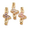 Brass Micro Pave Cubic Zirconia Fold Over Clasps KK-U037-11G-01-1