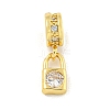 Brass Micro Pave Clear Cubic Zirconia Pendants KK-U007-02G-05-1