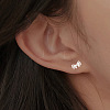 S999 Fine Silver Stud Earrings EJEW-A127-05S-3