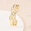 22MM Brass & ABS Plastic Pearl 3 Line Cuff Bangles for Women BJEW-L707-01G-2