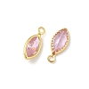 Brass Micro Pave Cubic Zirconia Horse Eye Charms KK-Z136-32G-02-2