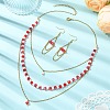 Rondelle 304 Stainless Steel & Glass Beaded Layered Necklace and Earring Set Set for Women SJEW-JS01384-2