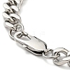 Tarnish Resistant 201 Stainless Steel Lighting Bolt Link Bracelet with Curb Chains for Women BJEW-H550-04P-3