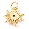 Brass Clear Cubic Zirconia Charms KK-J276-09G-2