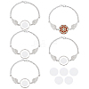 5Pcs Zinc Alloy Heat Transfer Blank Link Bracelet Making FIND-UN0010-24-1