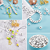 20Pcs White Cube Letter Silicone Beads 12x12x12mm Square Dice Alphabet Beads with 2mm Hole Spacer Loose Letter Beads for Bracelet Necklace Jewelry Making JX432M-7