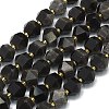 Natural Sliver Obsidian Beads Strands G-I376-A31-01-1