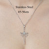 Non-Tarnish 201 Stainless Steel Hollow Sword Pendant Necklace NJEW-OY001-95-3