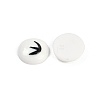 White and Black Flat Round Cartoon Resin Cabochons LS-CRES-Q009-01B-3