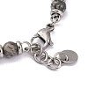 Natural Map Stone & Magnetic Synthetic Hematite Round Beaded Bracelet X-BJEW-P339-02P-02-3