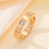 304 Stainless Steel & Cubic Zirconia Finger Rings FS-WG10832-09-2