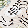 ANATTASOUL 9Pcs 9 Styles Natural Mixed Gemstone Teardrop Pendant Necklaces Set NJEW-AN0001-46-7