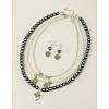 Glass Pearl Jewelry Sets for Valentine's Day: Necklaces & Earrings SJEW-JS00423-02-1