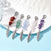 Alloy Feather Pendant Decorations HJEW-JM01874-2