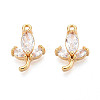 Brass Micro Pave Cubic Zirconia Pendants KK-N263-66G-1