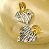 304 Stainless Steel Textured Heart Stud Earrings for Women EJEW-U023-10GP-1