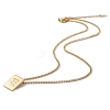 Titanium Steel Initial Letter Rectangle Pendant Necklace for Men Women NJEW-E090-01G-05-2