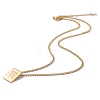 Stainless Steel Initial Letter Rectangle Pendant Necklace for Men Women NJEW-E090-01G-05-2