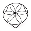 Flat Round with Flower Pattern Iron Display Decorations AJEW-WH0244-09C-1