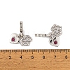 Rack Plating Alloy Crystal & Siam Rhinestone European Dangle Charms FIND-C055-20P-3