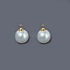 Round Acrylic Pearl Charms KK-E670-01G-2