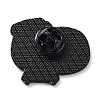 Black Zinc Alloy Brooches JEWB-E033-02EB-01-2