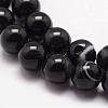 Natural Black Agate Bead Strands G-K166-13-8mm-05-3