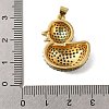 Rack Plating Brass Micro Pave Cubic Zirconia Pendants ZIRC-F142-01G-01-3